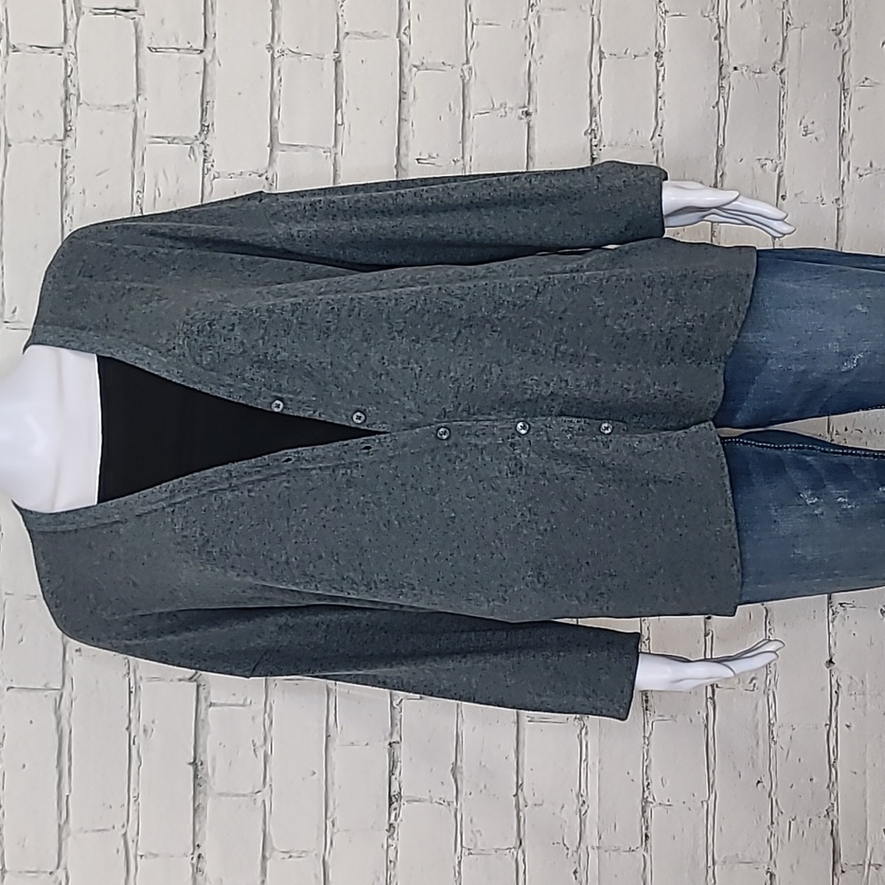 American Eagle Soft & Sexy V-Neck Button Up Long Sleeve Cardigan Greenish/Gray